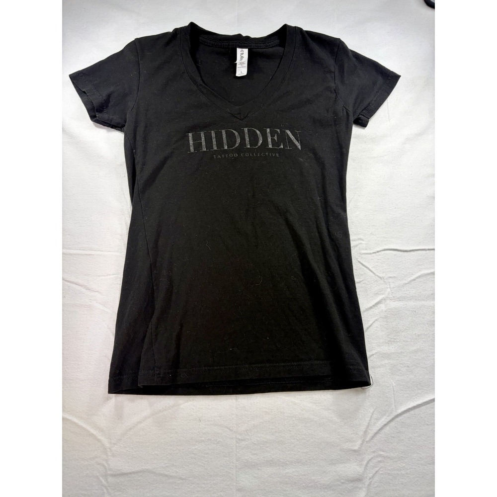 Tultex Women's Size Large Black Short Sleeve Hidden Tatto Collective